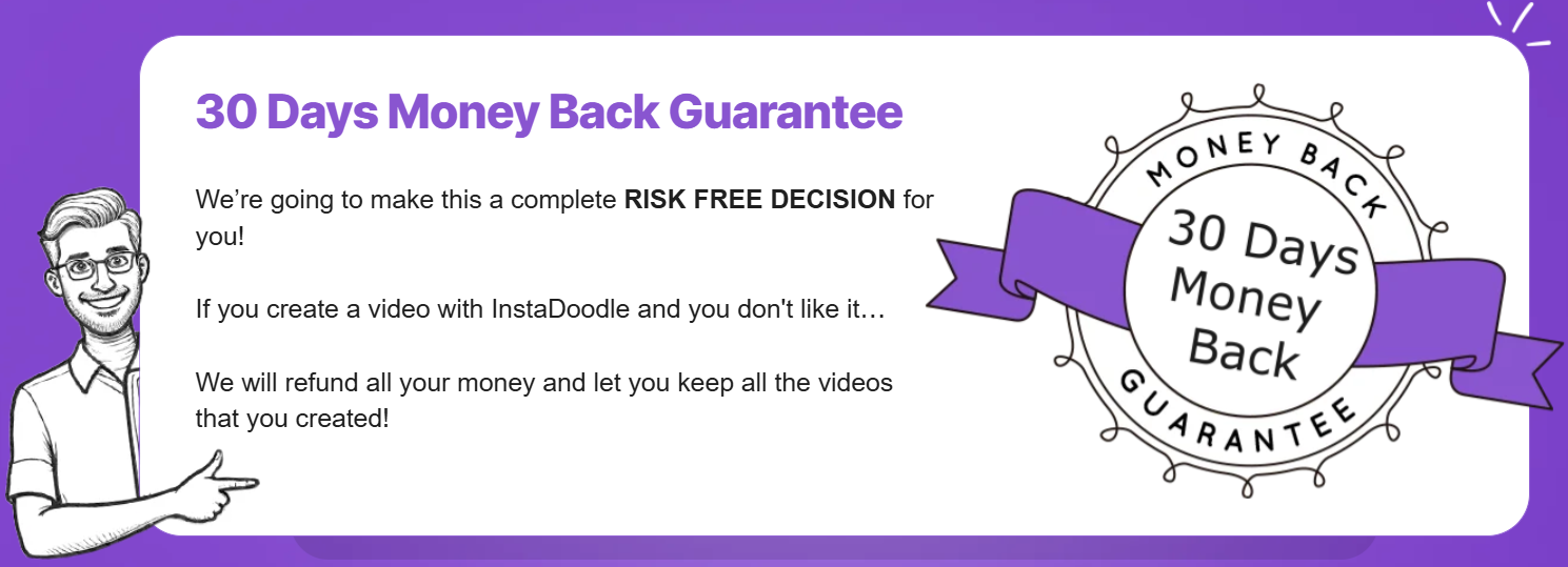 InstaDoodle Money Back Guarantee